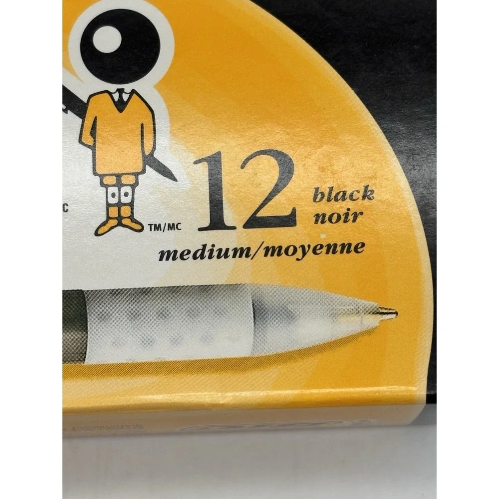 12 New Wide Body Bic Pens Black Ink Retractable Discontinued
